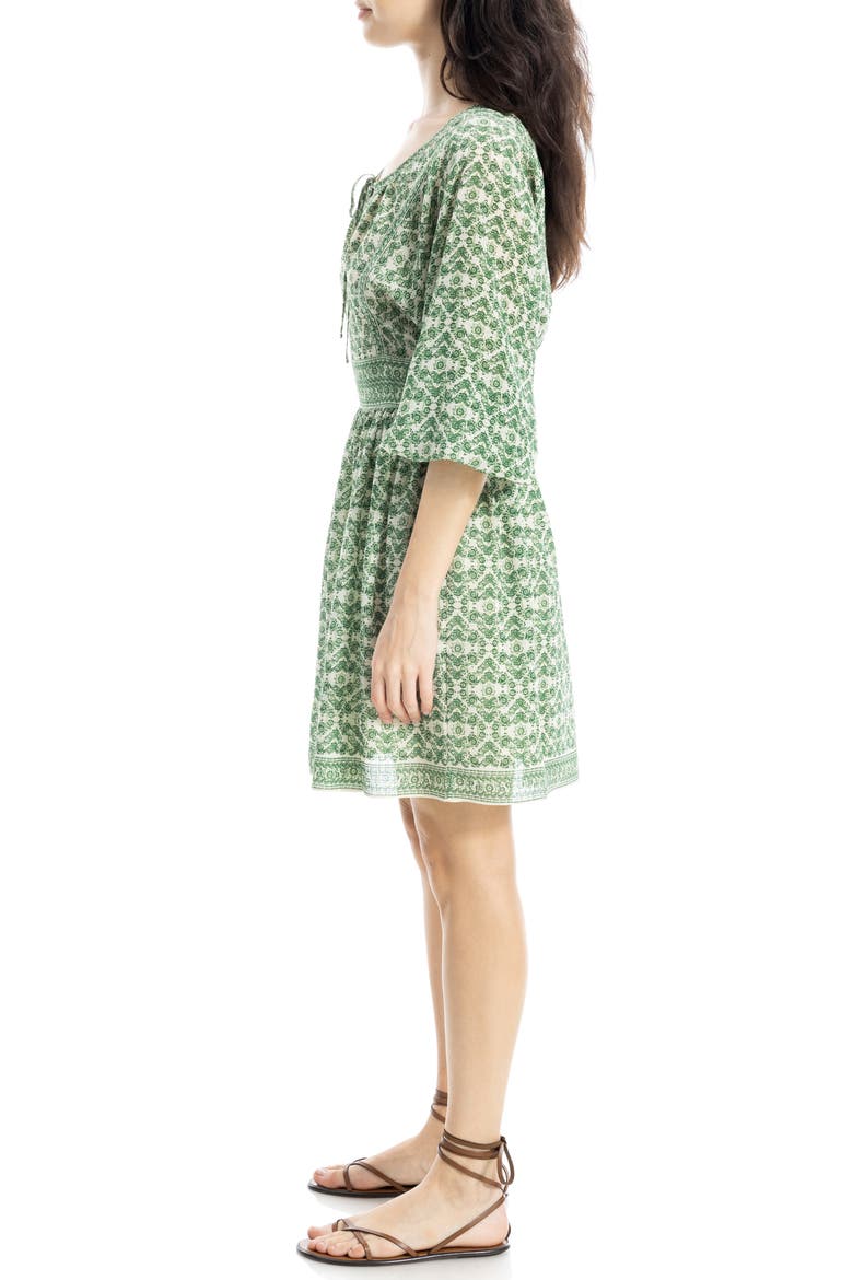 Puff Sleeve Minidress, Alternate, color, GREEN