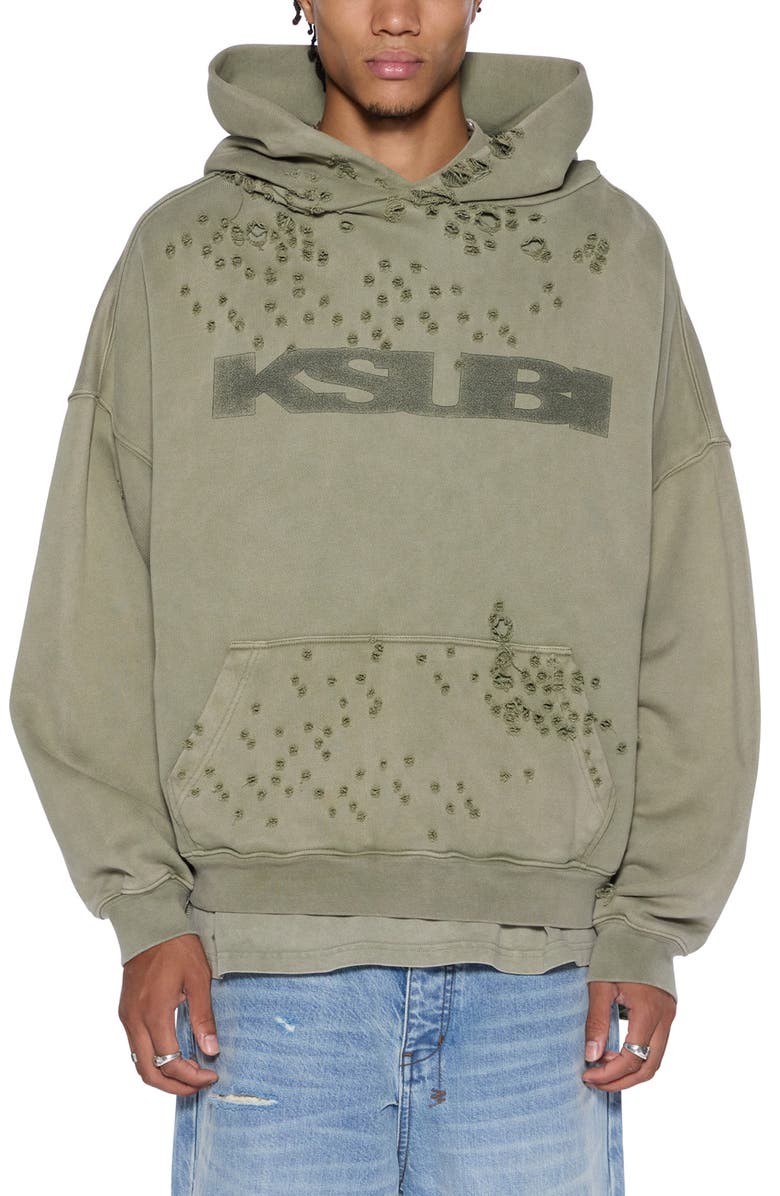 Ksubi Blasted Ekcess Oversize Hoodie, Main, color,