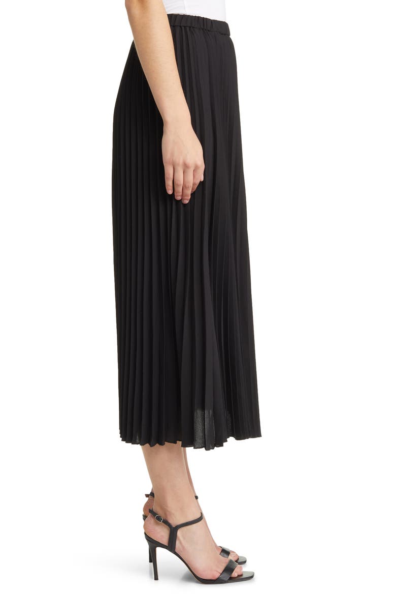 Pull-On Pleated Skirt, Alternate, color, ANNE BLACK