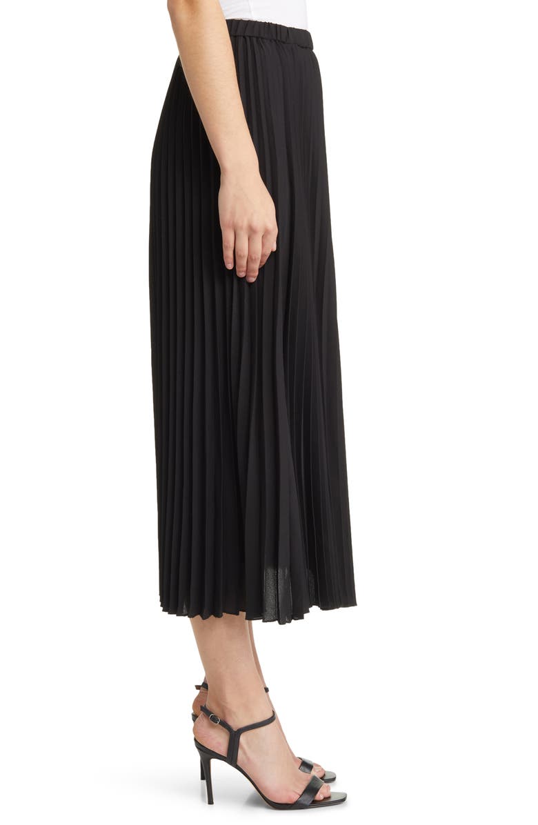 Anne Klein Pull-On Pleated Skirt, Alternate, color, Anne Black