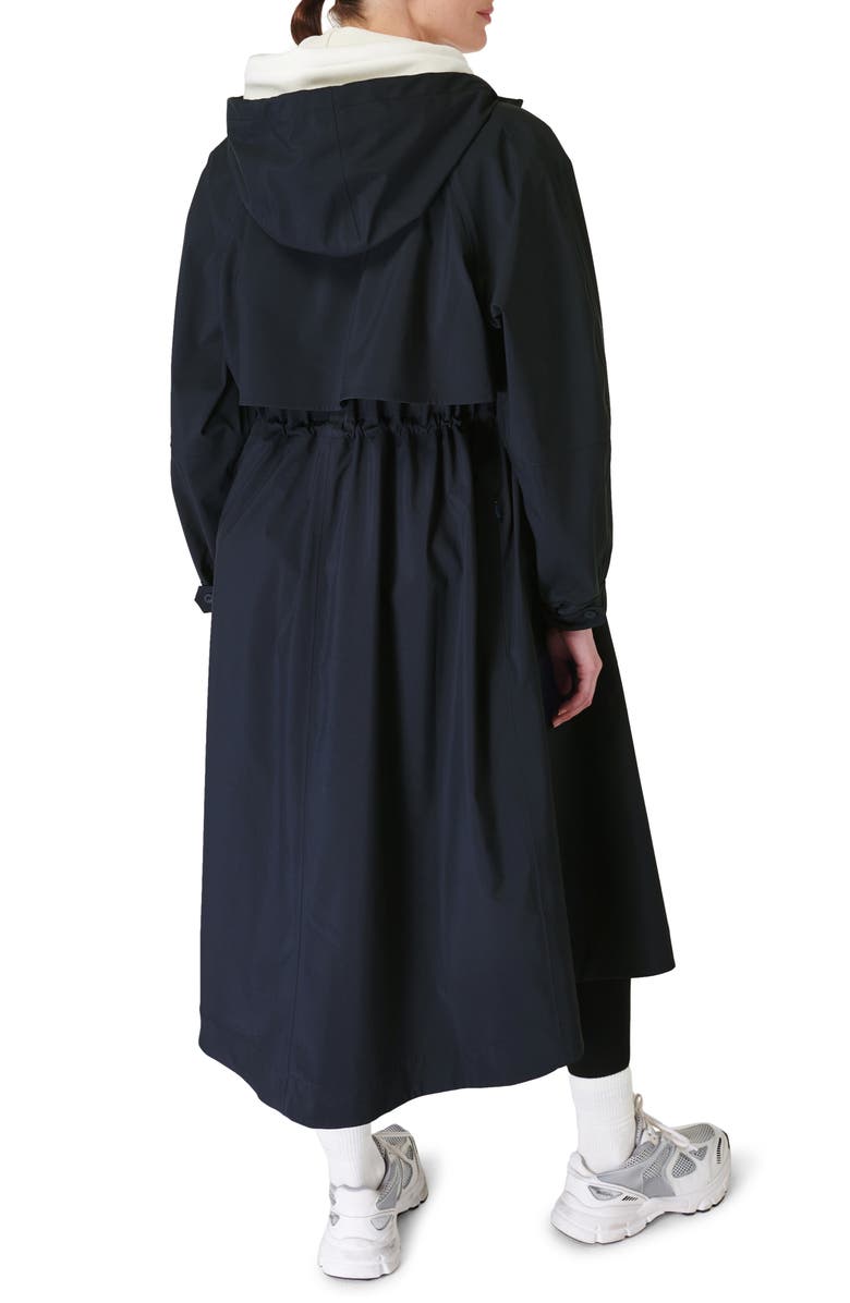 Sweaty Betty Motion Longline Recycled Polyester Trench Coat, Alternate, color, French Nav