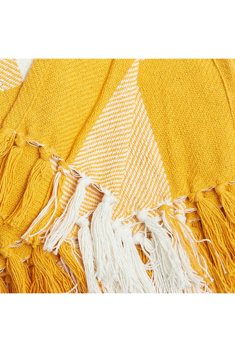 Franklin Ochre Yellow Plaid 100% Cotton Accent Throw Blanket 50" x 60", Alternate, color, Yellow