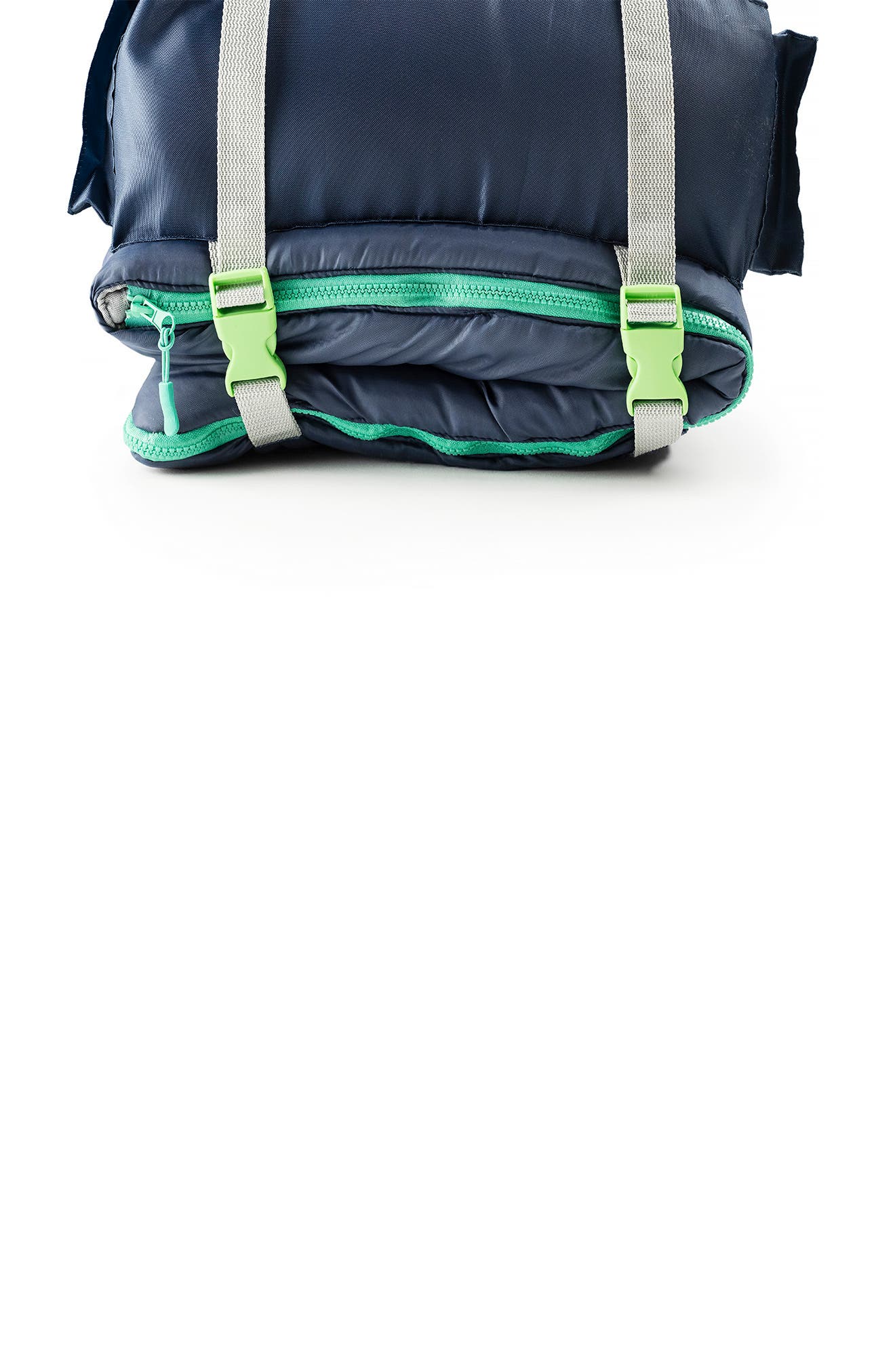 Kids' Sleep-n-Pack Faux Shearling Lined Sleeping Bag Backpack, Alternate, color, DARK NAVY/ STORMY GREY