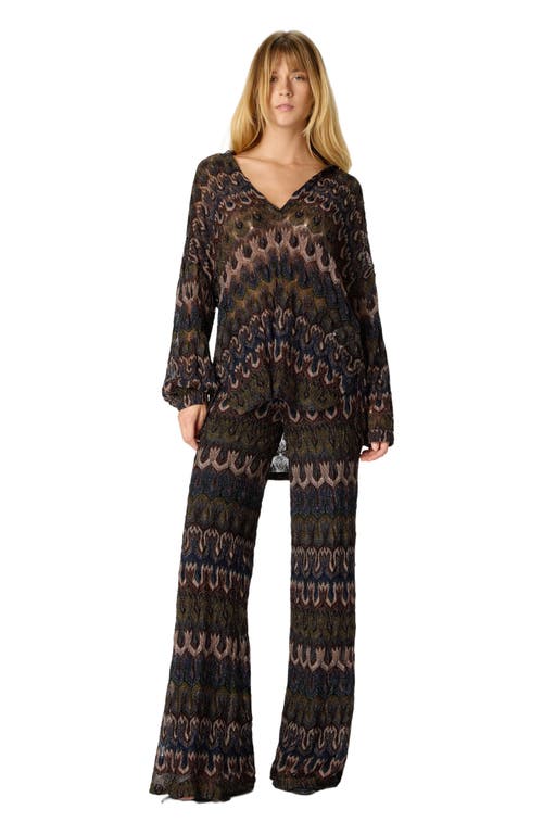 Missoni Oversized Blouse In Viscose Lamé With Arabesque Motif in Brown at Nordstrom, Size Large
