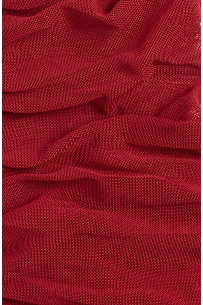 Ariana Ruched Mesh Opera Gloves, Alternate, color, RED