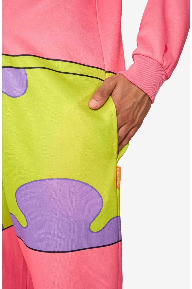 SpongeBob SquarePants™ Patrick Hooded Fleece Costume Jumpsuit, Alternate, color, PINK