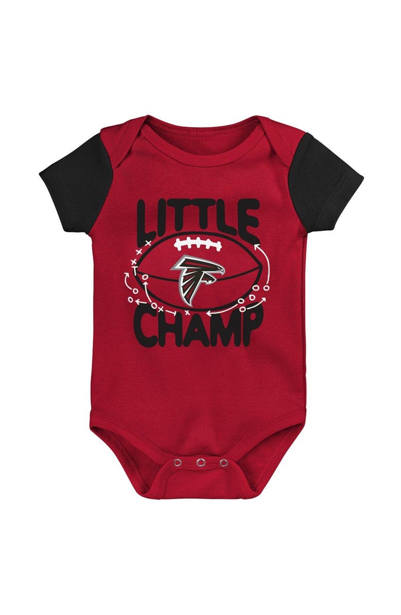 Outerstuff Newborn & Infant Red/Black Atlanta Falcons Little Champ Three-Piece Bodysuit Bib & Booties Set, Alternate, color, 