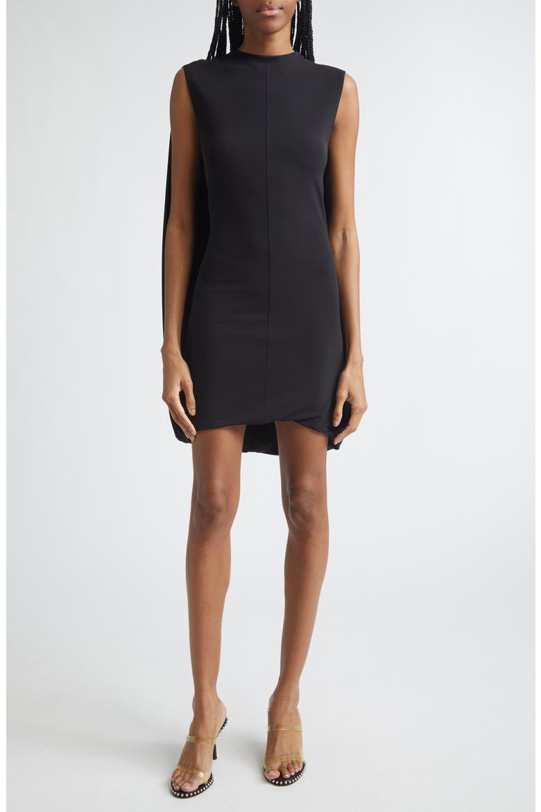 Drape Back Minidress, Main, color, BLACK