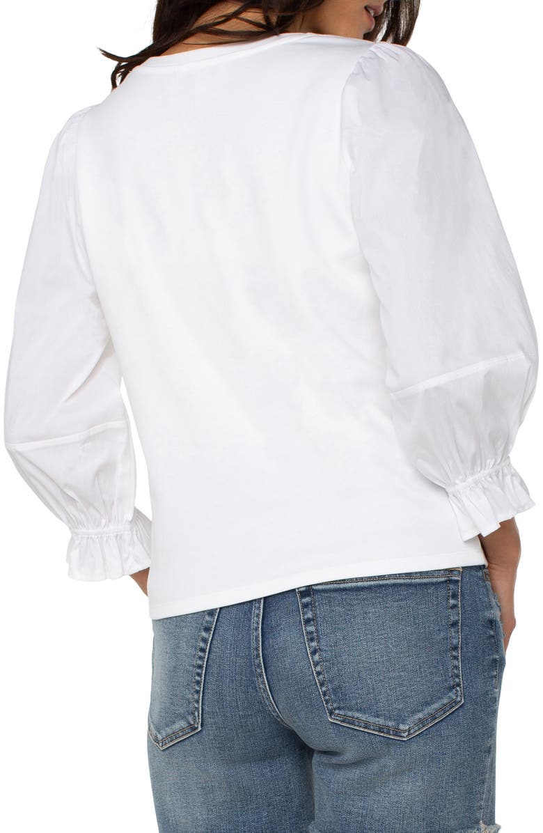 Liverpool Los Angeles Blouson Sleeve Stretch Poplin Top, Alternate, color, 