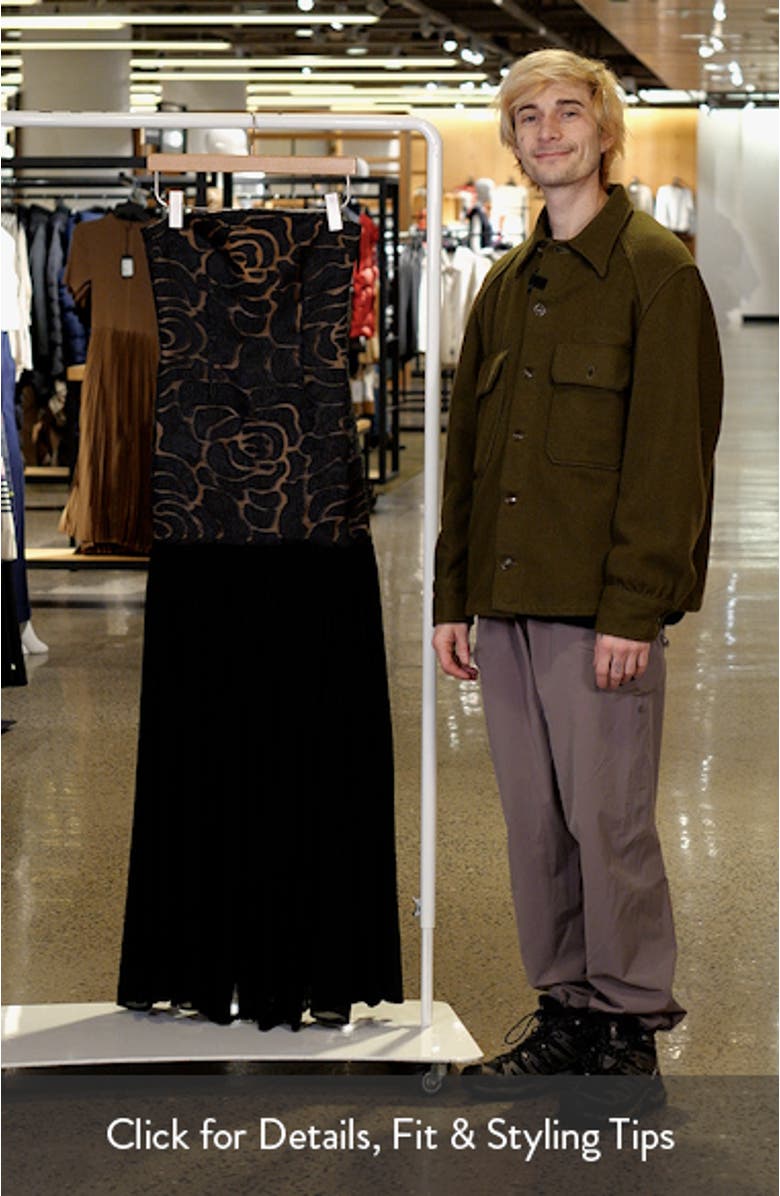 Eden Mixed Media Strapless Gown, sales video thumbnail