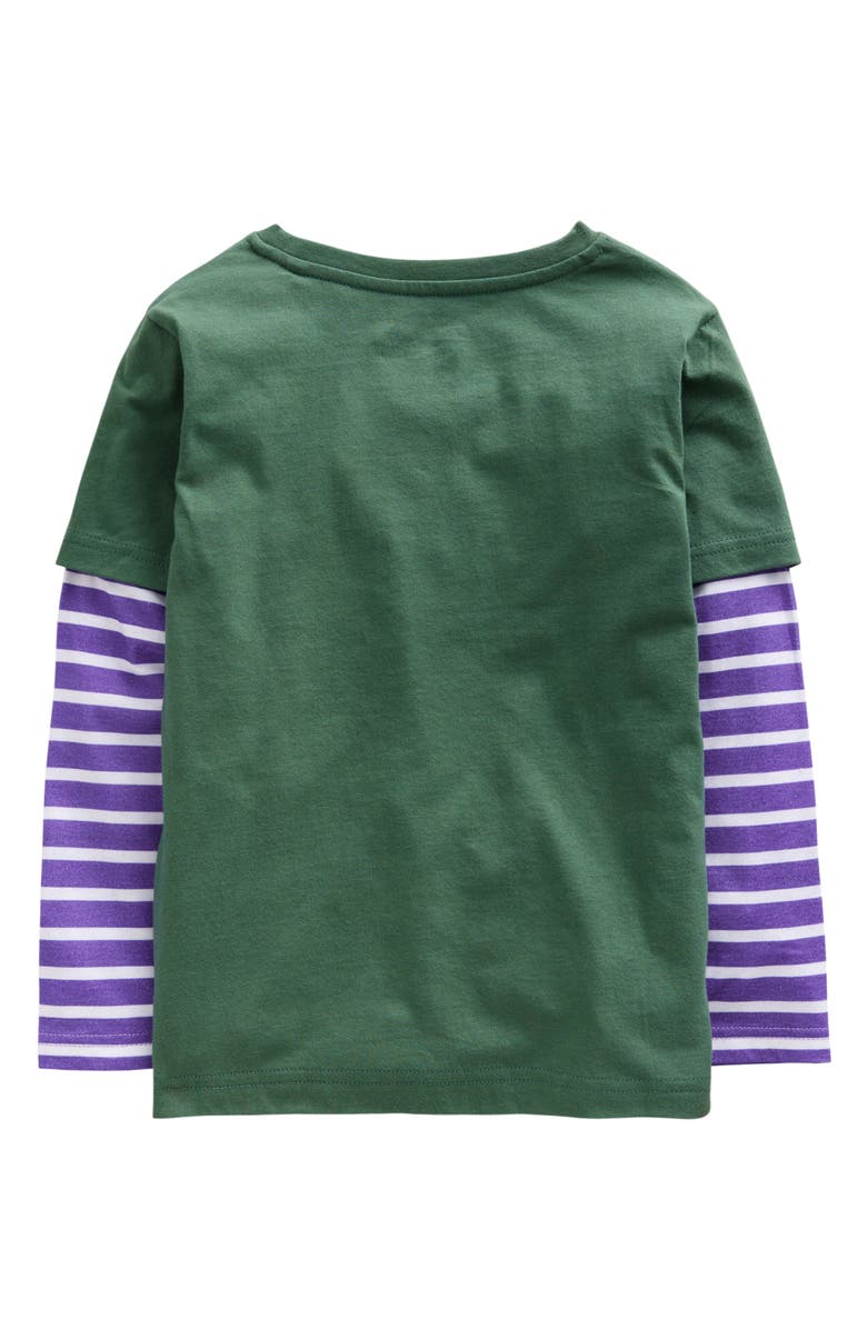 Mini Boden Kids' Funny Appliqué Long Sleeve Cotton T-Shirt, Alternate, color, 