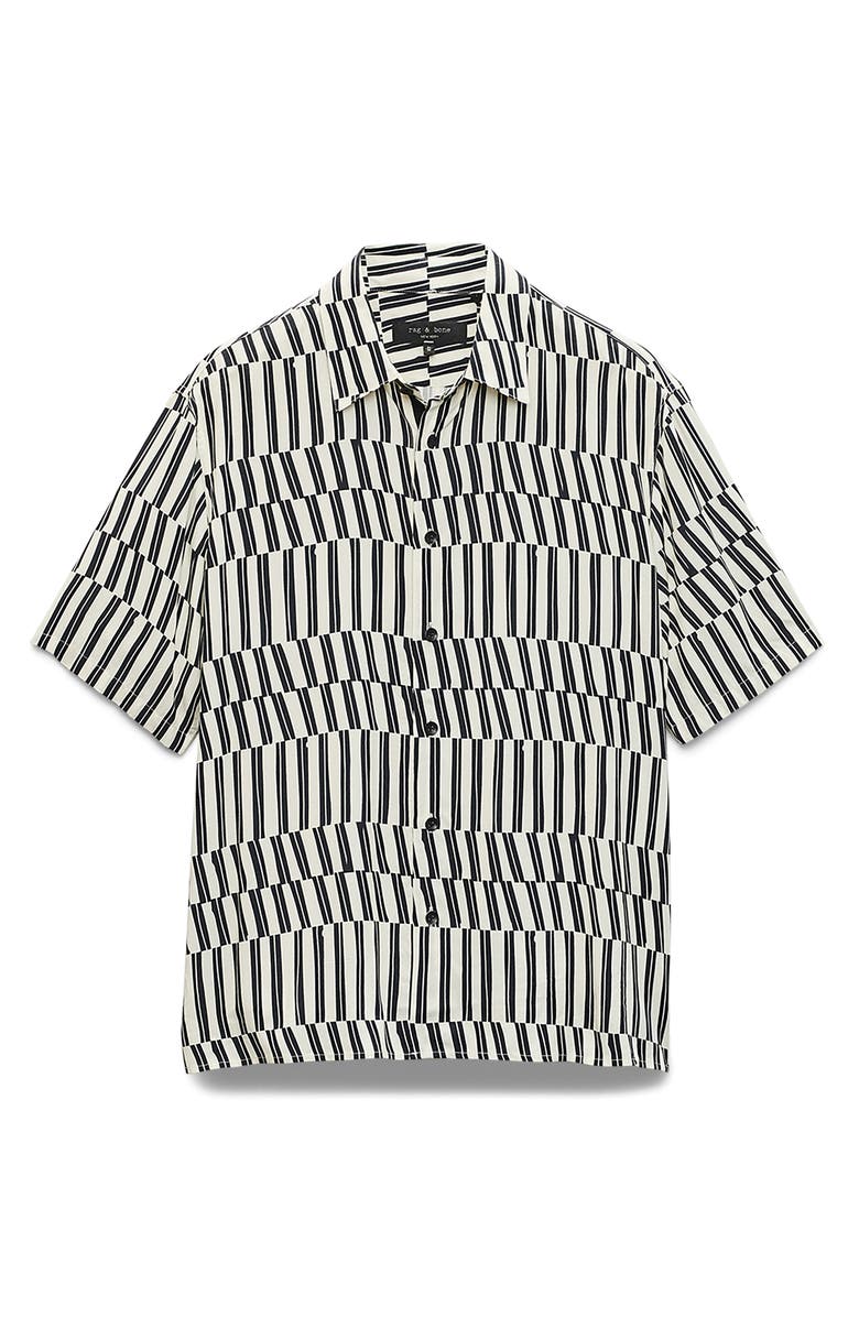 rag & bone Dalton Print Short Sleeve Button-Up Shirt, Alternate, color, Blue/ White Joff Print