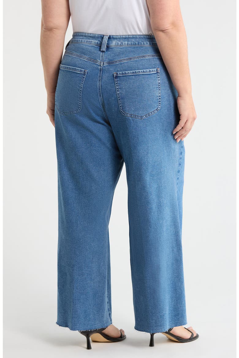 Simone Raw Hem High Waist Wide Leg Utility Jeans, Alternate, color, SALTON