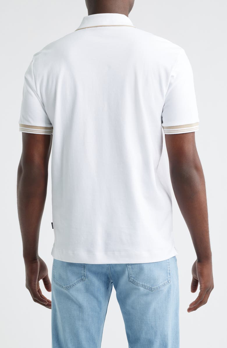 BOSS Parlay Tipped Cotton Polo, Alternate, color, White