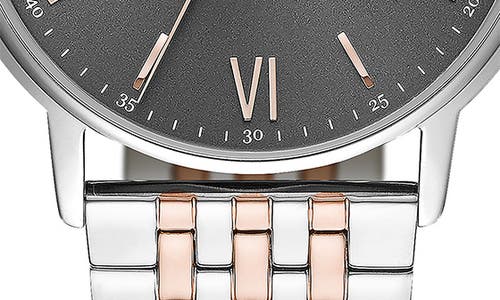 Emporio Armani Three-hand Two-tone Bracelet Watch, 41mm In Silver