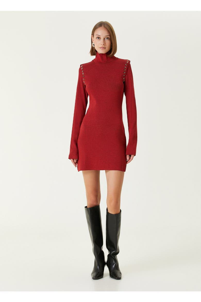Cotton Your *Itch 2 Tones Rib Long Dress, Alternate, color, Red