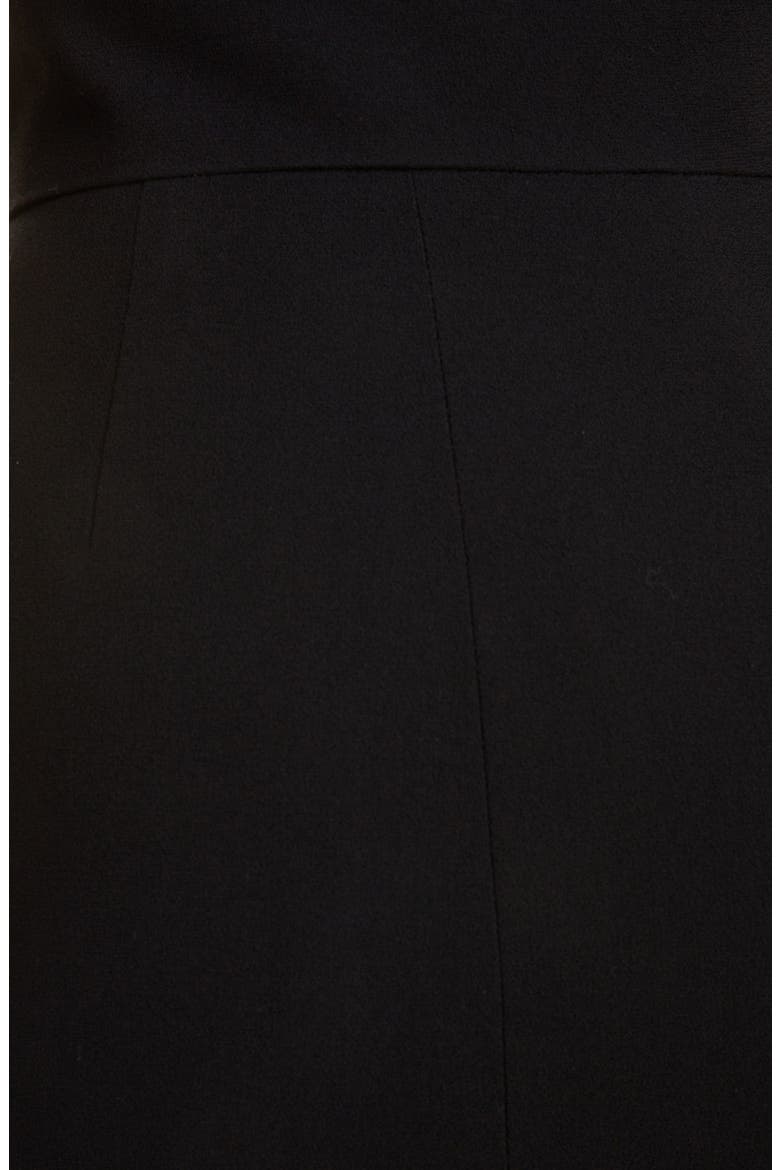 Contrast Piping Asymmetrical Wool Skirt, Alternate, color, BLACK/ WHITE