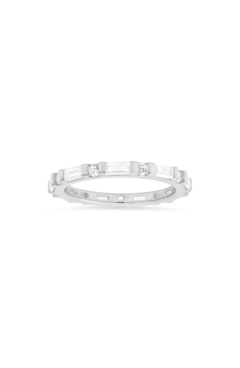 Queen Jewels Sterling Silver CZ Band Ring, Main, color, Silver