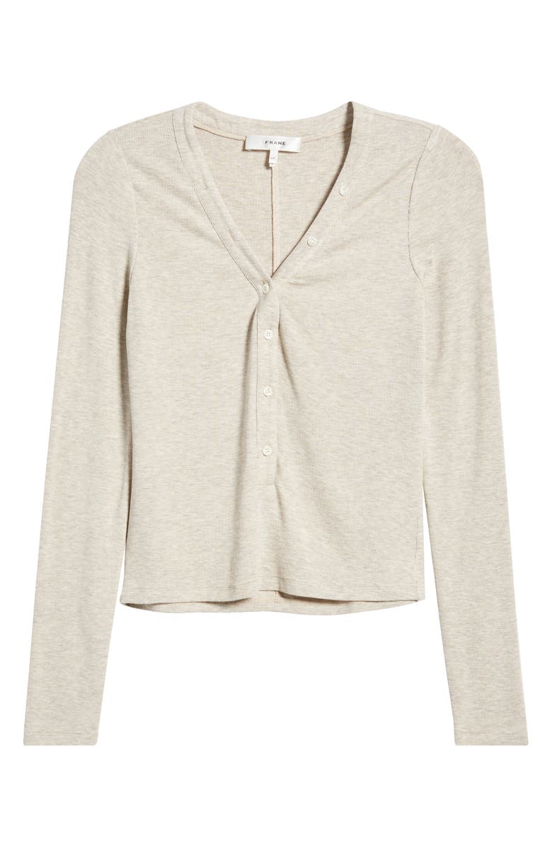 FRAME Slinky Henley Top, Alternate, color, Oatmeal Heather