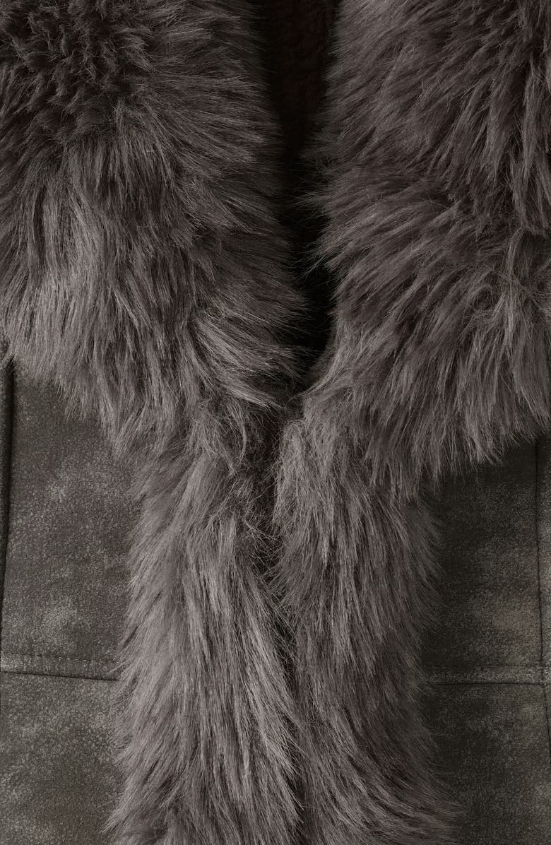 MANGO Faux Suede & Faux Fur Jacket, Alternate, color, 