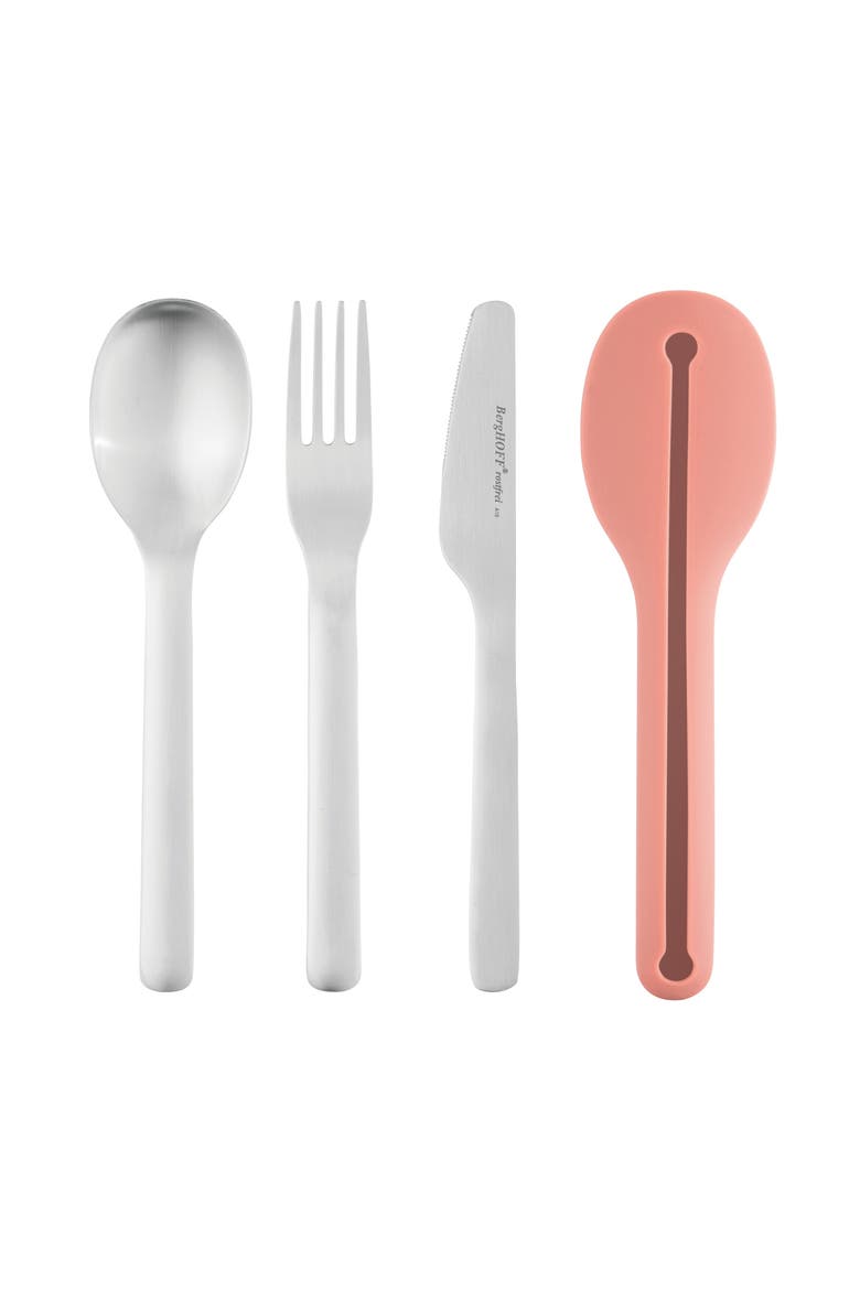 Stainless Steel Utensil Travel Set, Main, color, PINK