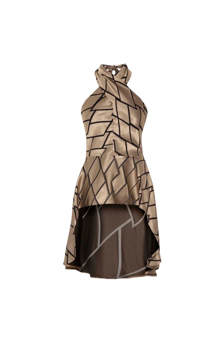 THEO The Label Theia Retro Burnout Hi-Low Halter Top, Main, color, Sand