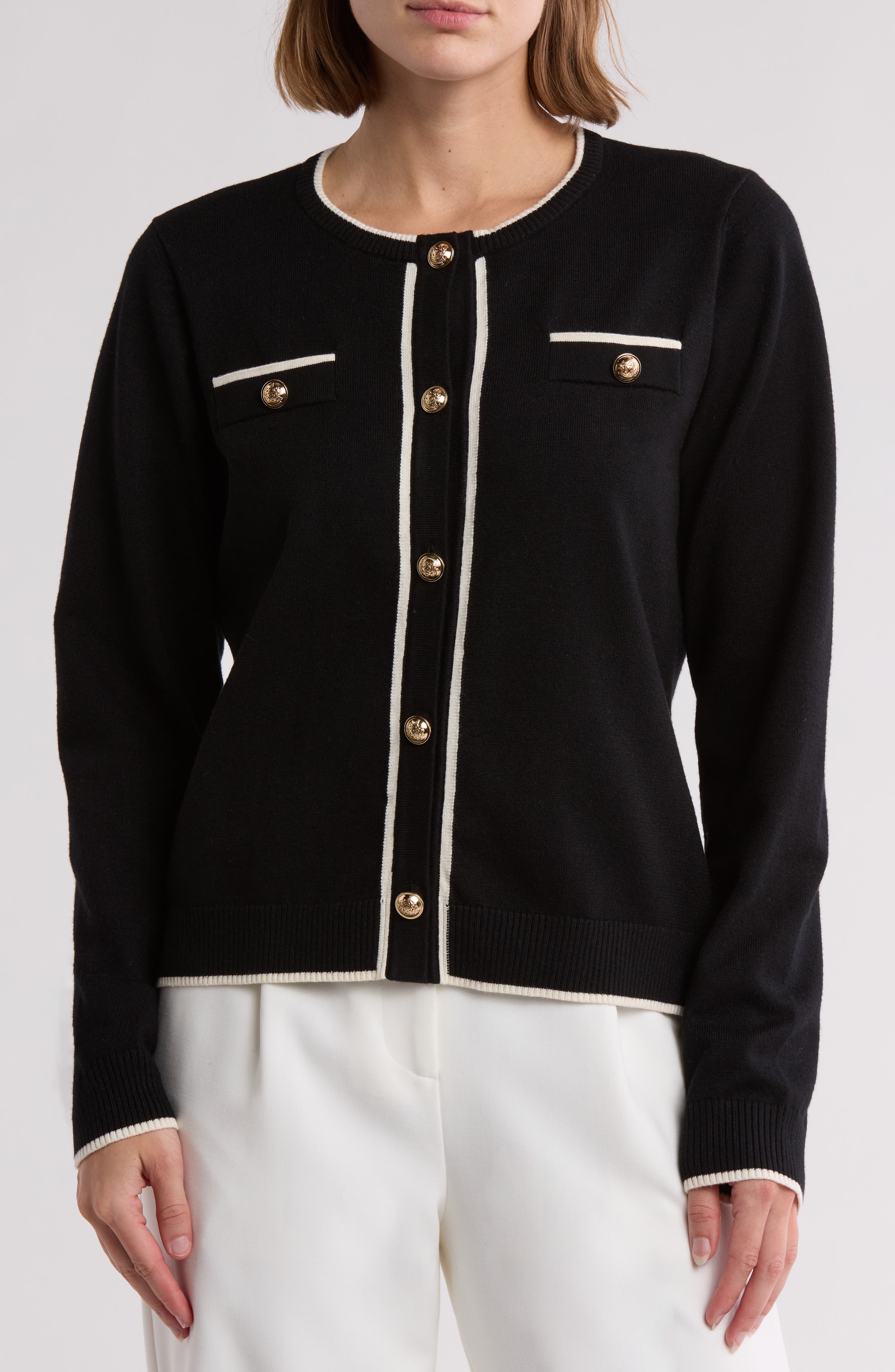 BY DESIGN Keira Chest Pocket Cardigan