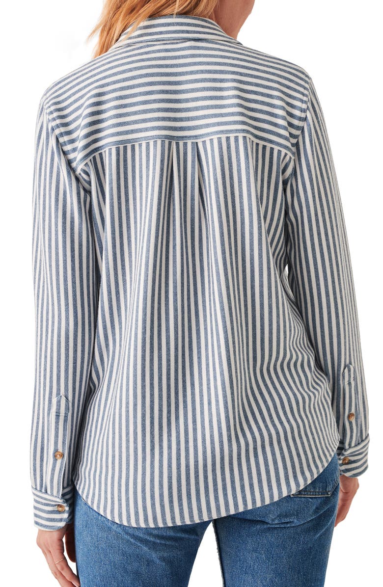 Faherty Legend Stripe Shirt, Alternate, color, Navy Blazer Stripe