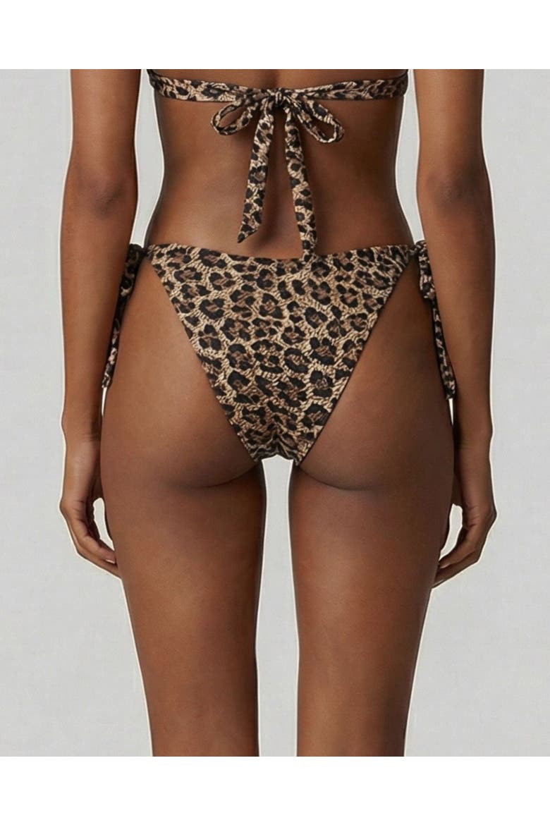 Leopard Brown Womens Bikini Bottom, Alternate, color, Leopard Brown