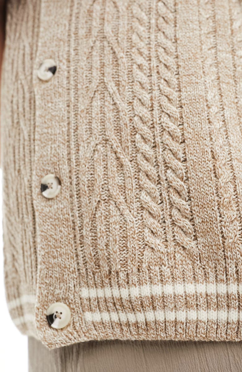 ASOS DESIGN Oversize Cable Button Front Sweater Vest, Alternate, color, 