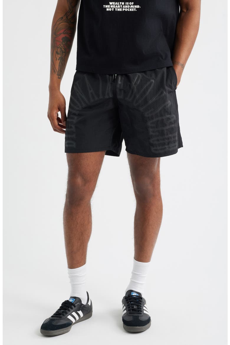 BB Sunrise Drawstring Nylon Shorts, Main, color, BLACK