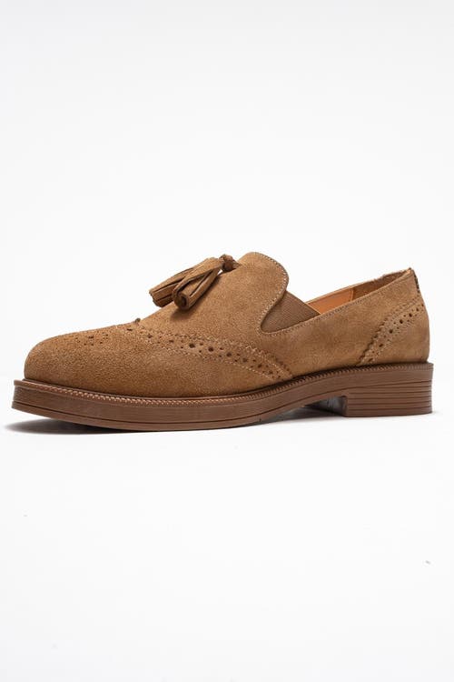 Forever & Always Shoes Alex Leather Tassel Loafers In Brown