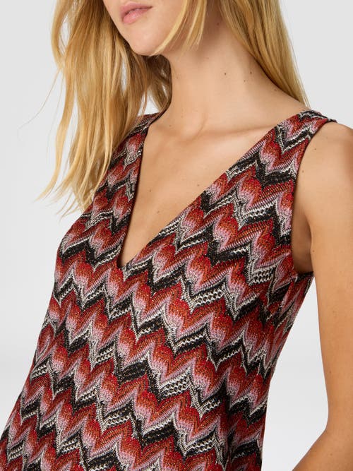 Missoni Mini Dress With V-neck And Embroidered Lace In Pink