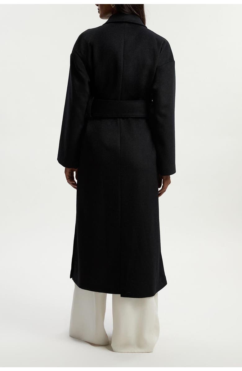 Karen Millen Petite Wrap Tailored Maxi Coat, Alternate, color, Black