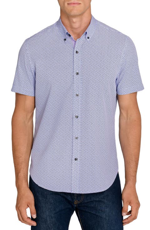 Geometric Short Sleeve Button-Down Shirt