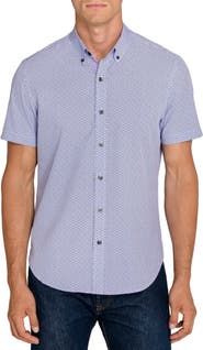 CONSTRUCT Geometric Short Sleeve Button-Down Shirt