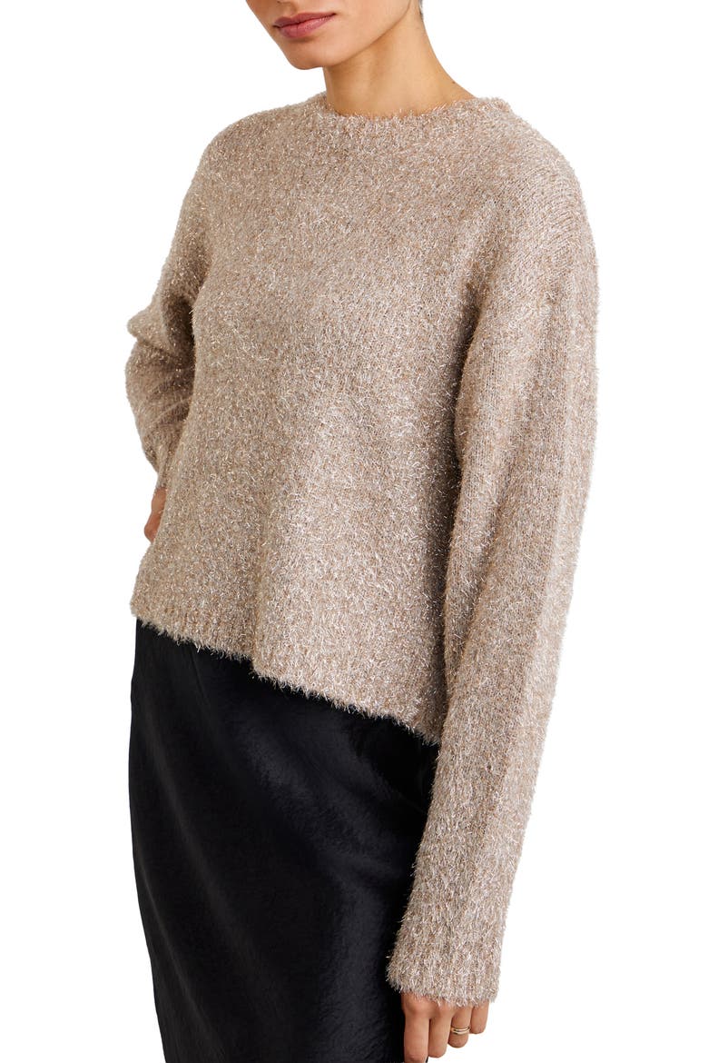 Slouchy Sweater, Alternate, color, GOLD SHIMM