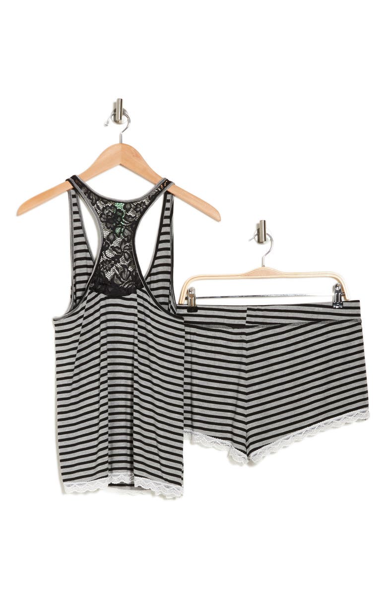 Honeydew Intimates Short Pajamas, Alternate, color, Black Stripe