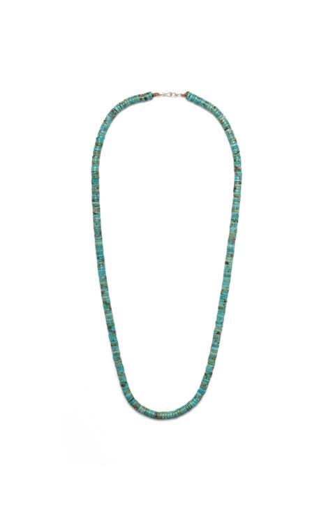 Turquoise Bead Long Necklace