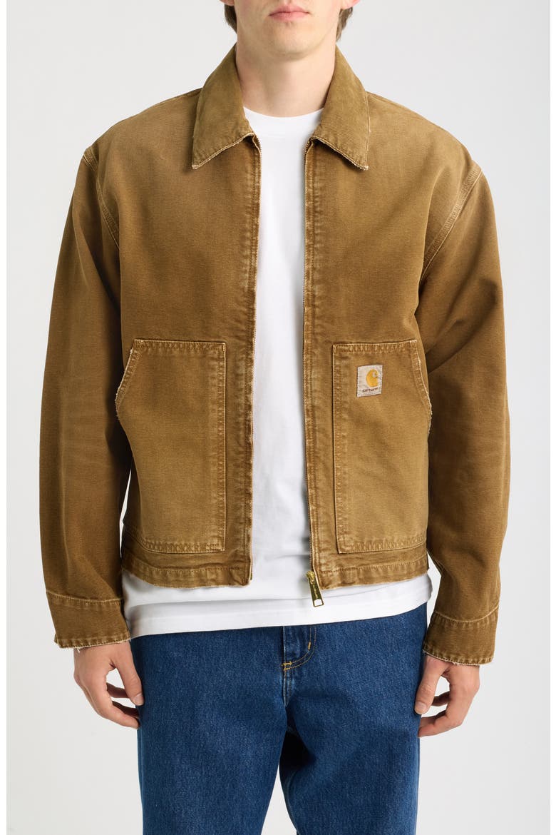 OG Arcan Graphic Organic Cotton Canvas Jacket, Main, color, HAMILTON BROWN