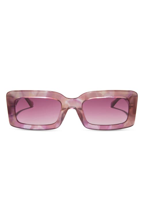 DIFF Indy 51mm Gradient Rectangular Sunglasses in Wine Gradient 