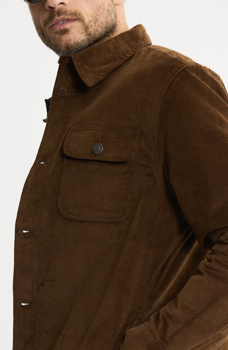 JACHS Stretch Cotton Corduroy Faux Shearling Lined Jacket, Alternate, color, Dark Khaki