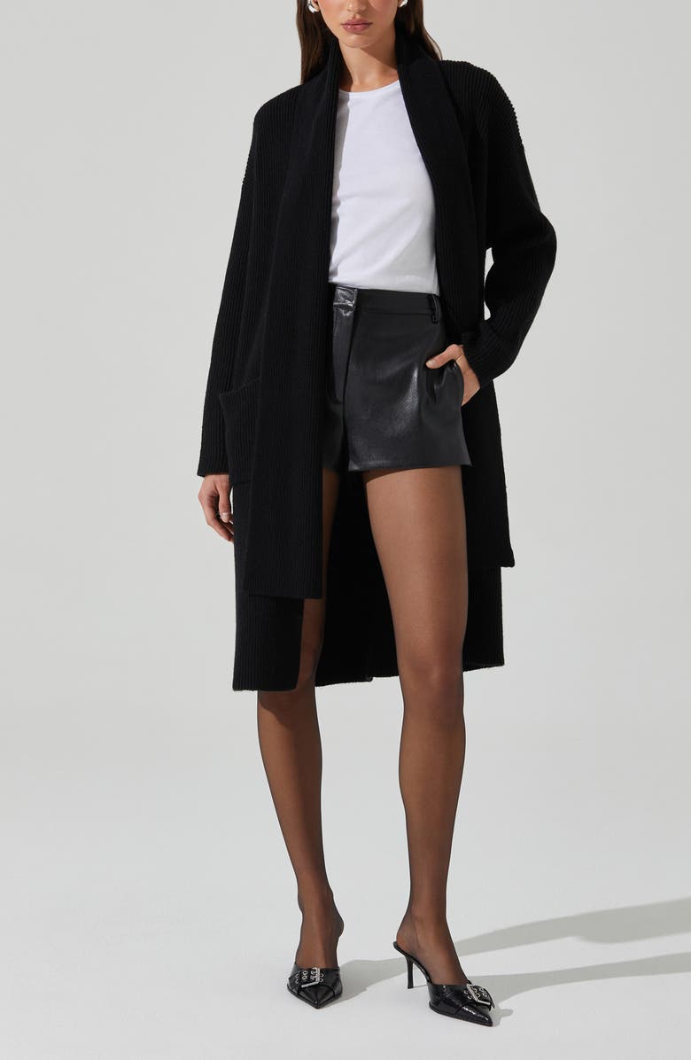 ASTR the Label Noemi Scarf Longline Cardigan, Alternate, color, Black