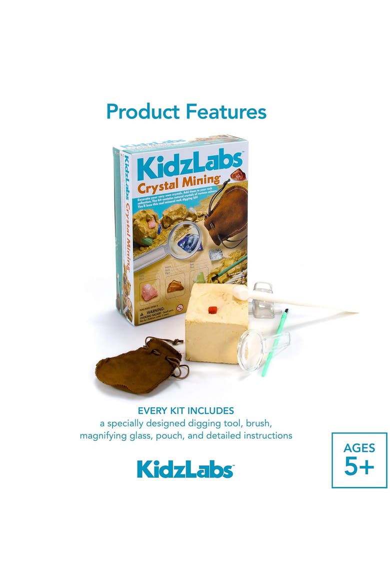 Kidzlabs Crystal Mining Kit Diy Geology Dig, Alternate, color, Multicolored