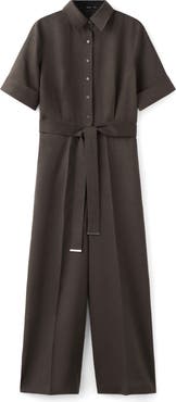 MANGO Lyocell Button-Up Jumpsuit