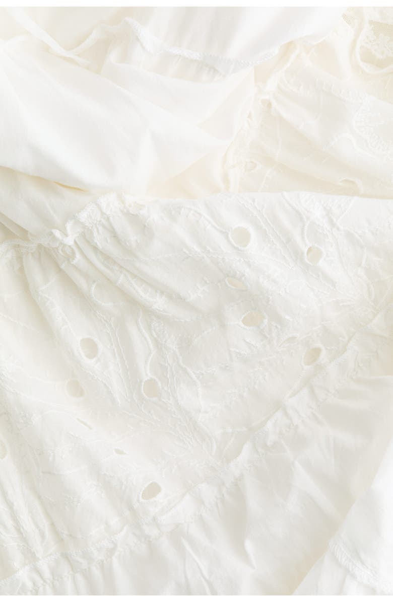 H&M Maxi skirt with eyelet embroidery, Alternate, color, Cream