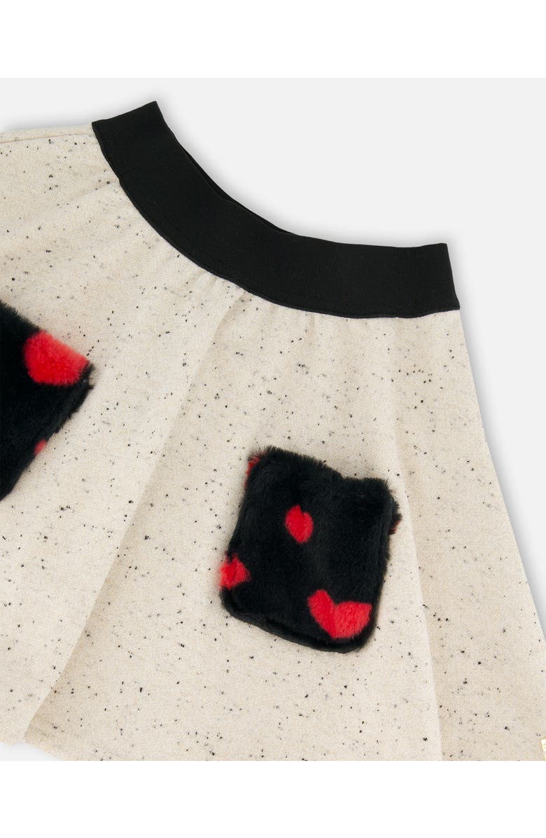 Deux par Deux Glittering French Terry Skirt, Alternate, color, Beige And Black