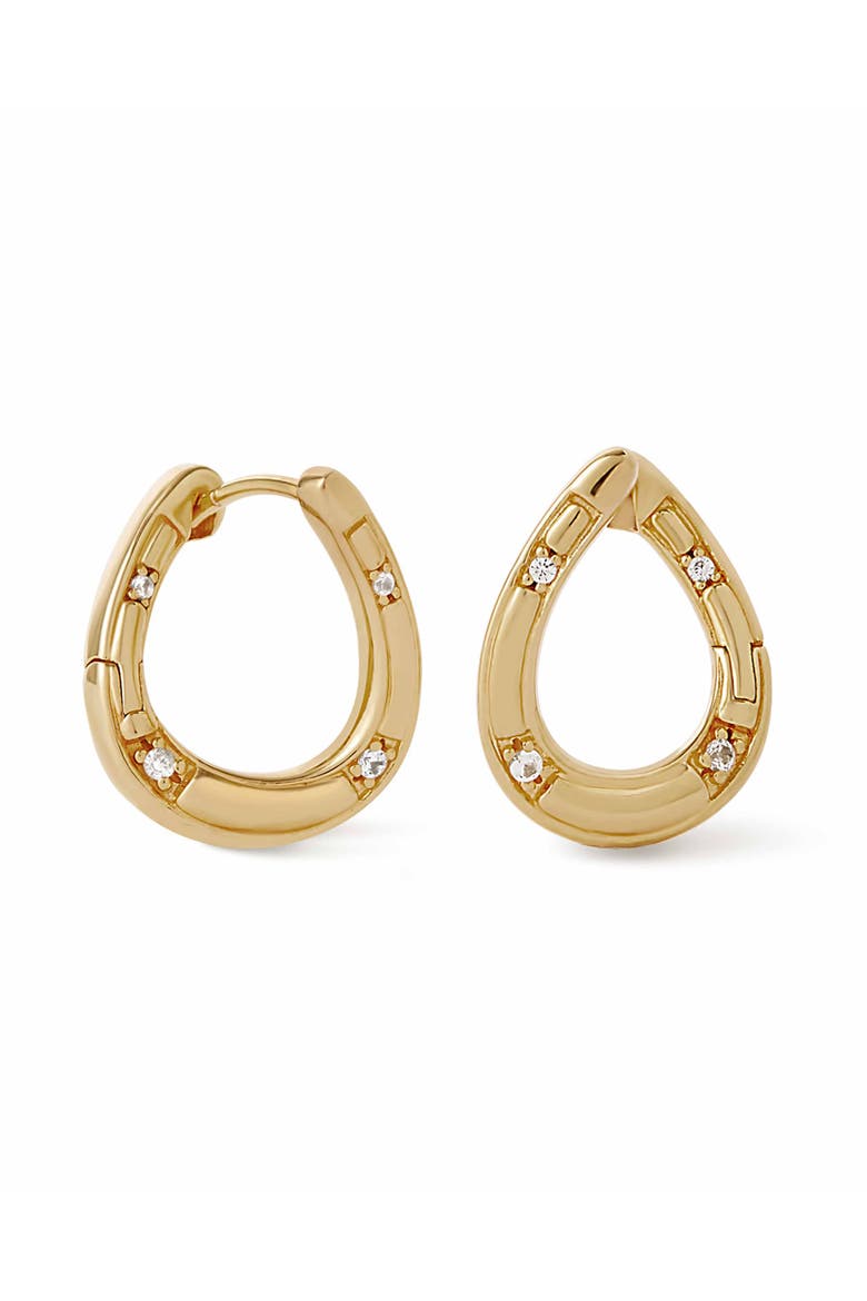 Gold Biography Horseshoe Twist Hoop Earrings, Main, color, Gold