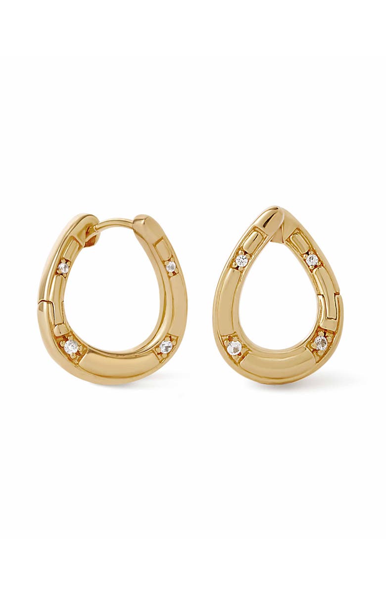 Astley Clarke Gold Biography Horseshoe Twist Hoop Earrings, Main, color, Gold