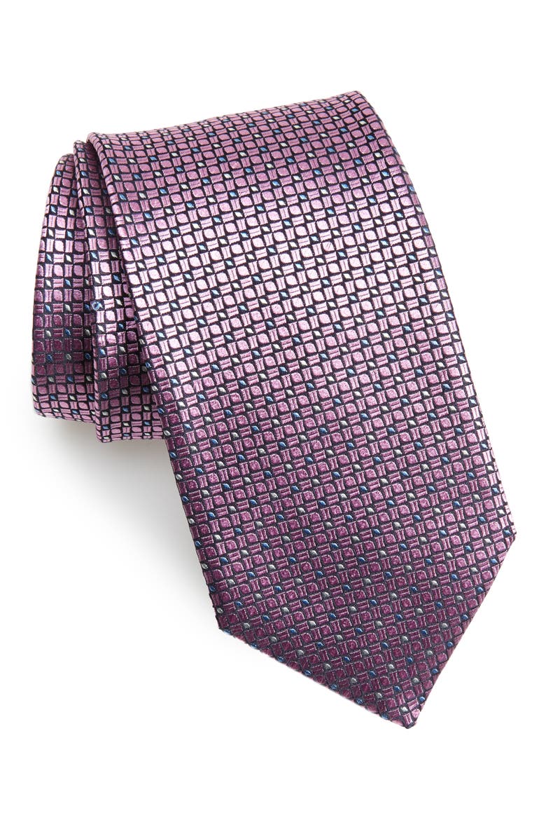 Neat Silk Tie, Main, color, PINK